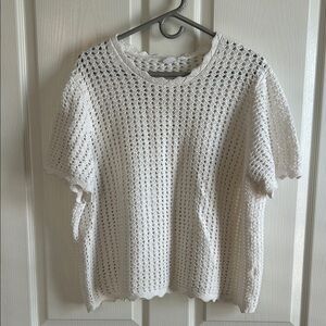 GAP White Crochet Sweater